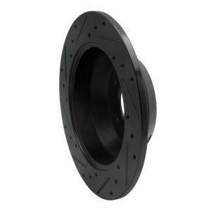 Hyundai Santa Fe XL Brake Rotor (1) - Rear Right - R1 Concepts - Drilled & Slotted - Black - `10-`21